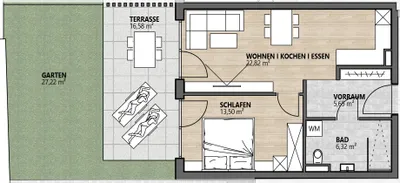 2-Zimmer-Wohnung kaufen in Innsbruck-Land – 48,59 m², € 349.000 – Bild 2 von 2