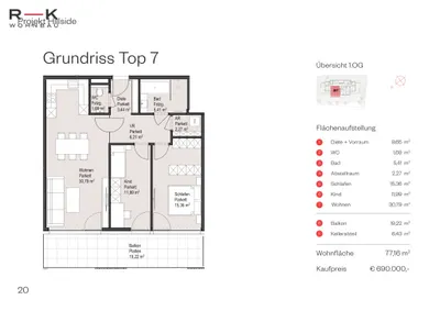 3-Zimmer-Wohnung kaufen in Salzburg-Umgebung – 78,17 m², € 690.000 – Bild 3 von 4