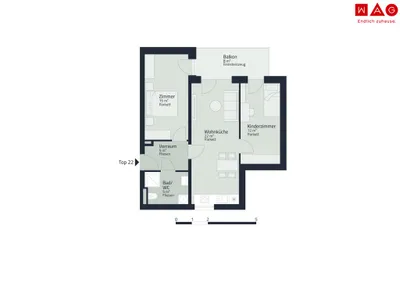2-Zimmer-Wohnung mieten in Graz – 59 m², € 982 – Bild 2 von 5