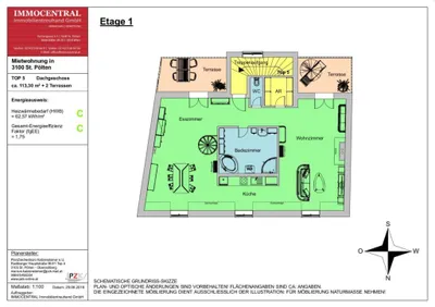 2-Zimmer-Wohnung mieten in Sankt Pölten – 113,3 m², € 878 – Bild 18 von 19