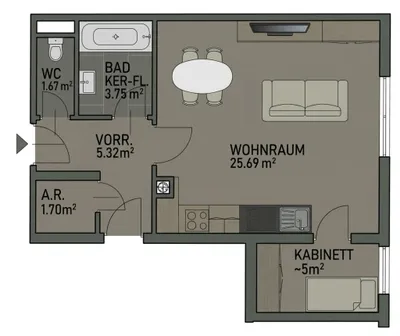 2-Zimmer-Wohnung mieten in Wien – 43 m², € 890 – Bild 4 von 11