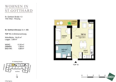 2-Zimmer-Wohnung mieten in Wien – 38,41 m², € 899 – Bild 9 von 9