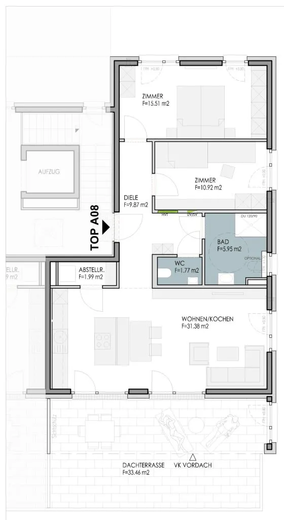 3-Zimmer-Dachgeschosswohnung, Baumkirchen - Ansicht 3