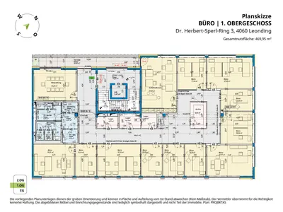 12-Zimmer-Gewerbeimmobilie mieten in Linz Land – 470 m², € 6.486 – Bild 12 von 12