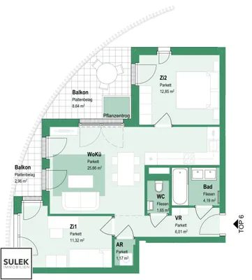 3-Zimmer-Wohnung mieten in Wien – 62,85 m², € 1.579 – Bild 15 von 16