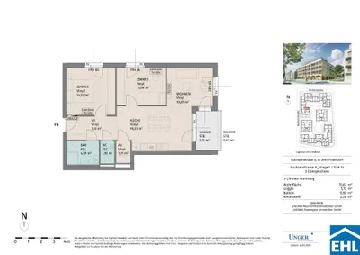3-Zimmer-Wohnung mieten in Tulln – 70,67 m², € 995 – Bild 10 von 10