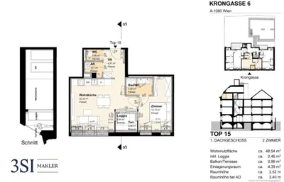 2-Zimmer-Wohnung kaufen in Wien – 49,5 m², € 545.000 – Bild 6 von 6