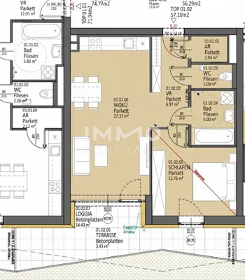 2-Zimmer-Wohnung mieten in Linz – 57,1 m², € 930 – Bild 23 von 23