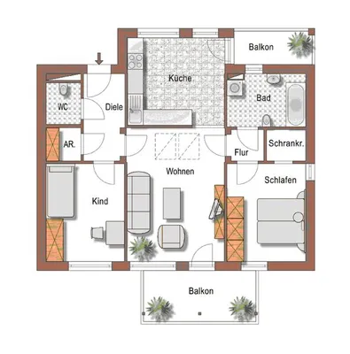 3-Zimmer-Wohnung mieten in Leibnitz – 71,96 m², € 939 – Bild 2 von 2