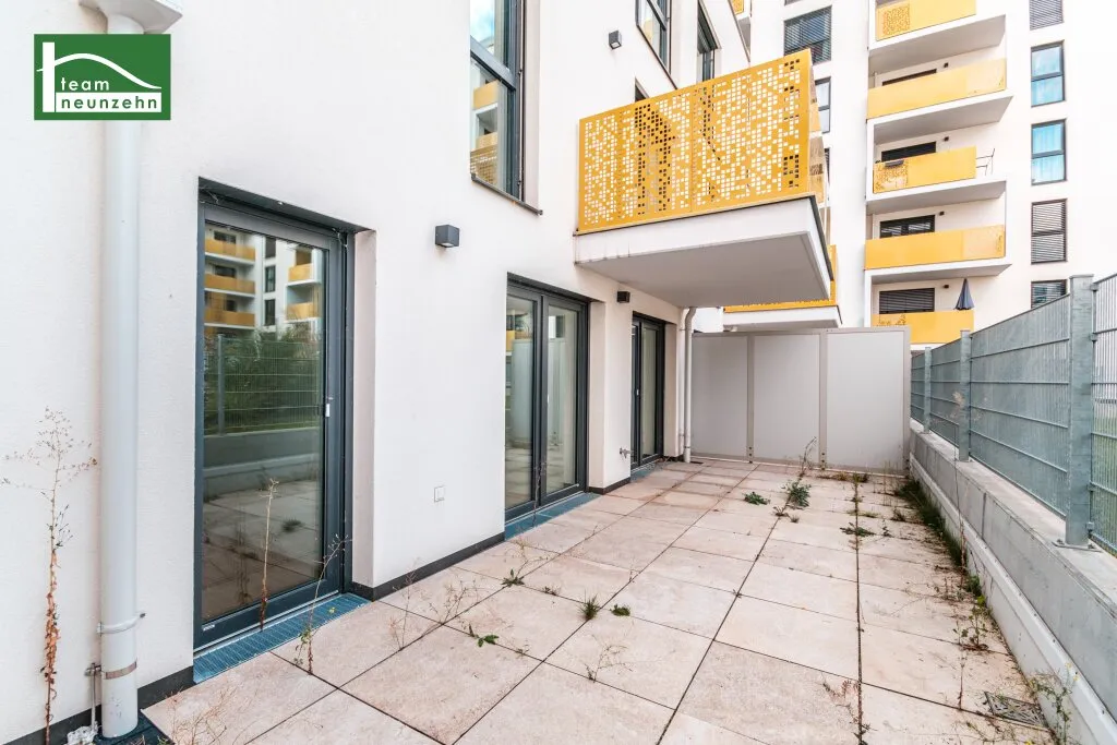 Hochwertiges Neubau-Apartment für Kurzzeitvermietung. Widmung in eine Büroeinheit möglich. Mit Terrasse in sehr guter Lage. Erstbezug! Zu Fuß zur U1 Kagran und zur Alten Donau. Klimaanlage! - Ansicht 2