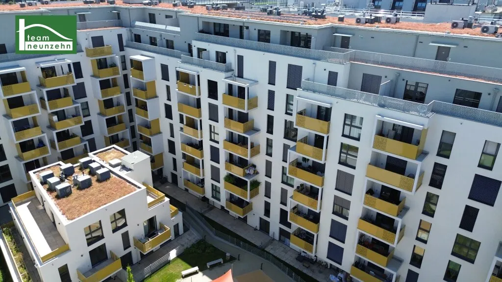 Hochwertiges Neubau-Apartment für Kurzzeitvermietung. Widmung in eine Büroeinheit möglich. Mit Terrasse in sehr guter Lage. Erstbezug! Zu Fuß zur U1 Kagran und zur Alten Donau. Klimaanlage! - Ansicht 3