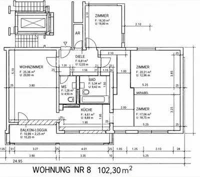 4-Zimmer-Wohnung kaufen in Graz – 102,3 m², € 325.000 – Bild 2 von 11