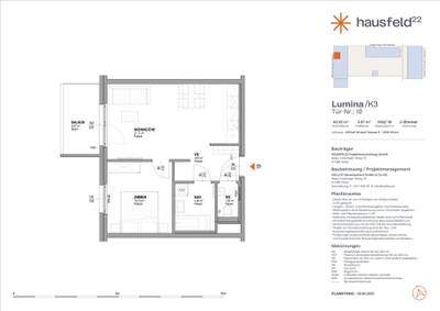 Top: A.10 ● LUMINA im Hausfeld²² ● Unbefristet ● Termin online buchen: www.hausfeld22.at/lumina