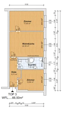 3-Zimmer-Wohnung mieten in Gmunden – 66,71 m², € 730 – Bild 2 von 2