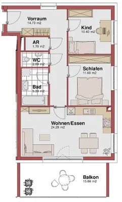 3-Zimmer-Wohnung mieten in Grieskirchen – 68 m², € 1.157 – Bild 2 von 16
