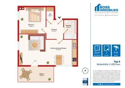 2-Zimmer-Wohnung mieten in Linz Land – 56,26 m², € 786 – Bild 16 von 16