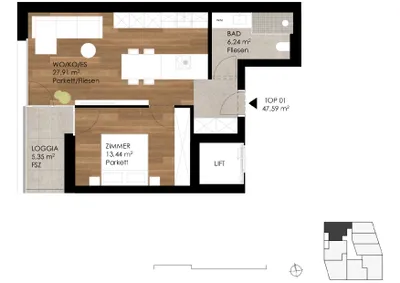 2-Zimmer-Immobilie mieten in Innsbruck-Land – 48 m², € 1.557 – Bild 2 von 34