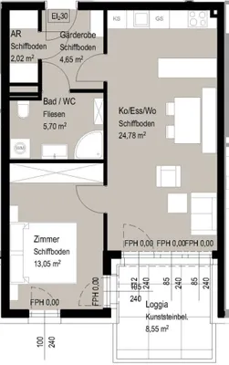 2-Zimmer-Wohnung mieten in Zell am See – 50,2 m², € 895 – Bild 2 von 4