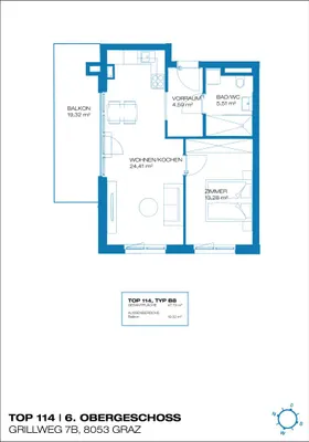 2-Zimmer-Wohnung mieten in Graz – 47,79 m², € 699 – Bild 10 von 10