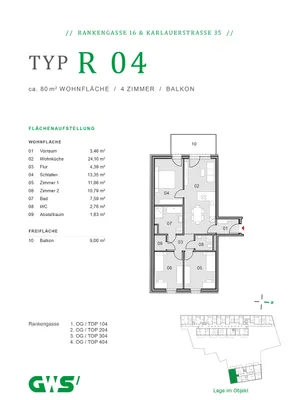 4-Zimmer-Wohnung mieten in Graz – 80,13 m², € 1.520 – Bild 13 von 13
