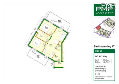 3-Zimmer-Wohnung kaufen in Korneuburg – 53,6 m², € 335.400 – Bild 5 von 5