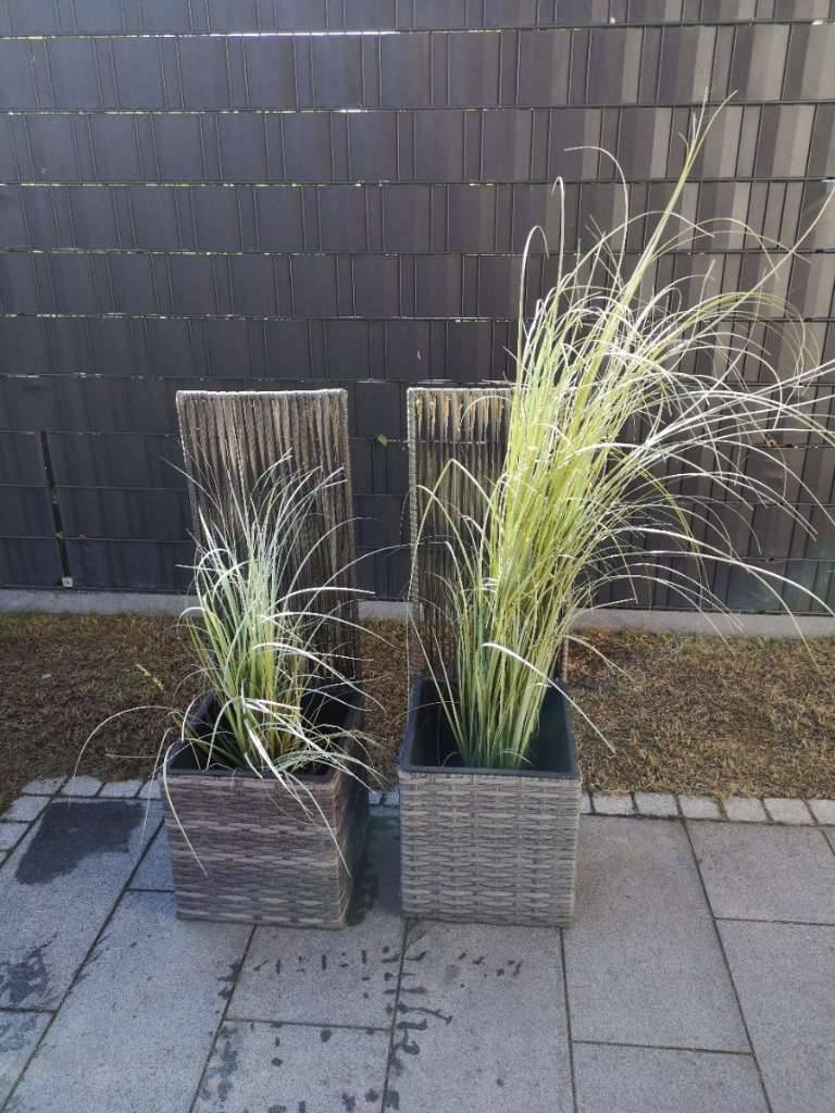 Rattan Blumenkasten grau 2x neuw. Incl Kunst Stucher,  105,- (4030 Linz)  - willhaben