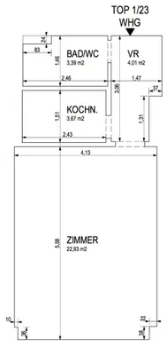 1-Zimmer-Gewerbeimmobilie mieten in Wien – 34,08 m², € 1.082 – Bild 9 von 9