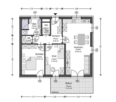 3-Zimmer-Wohnung mieten in Südoststeiermark – 70,95 m², € 1.086 – Bild 19 von 22