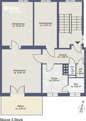 3-Zimmer-Wohnung kaufen in Salzburg Stadt – 69,74 m², € 289.900 – Bild 5 von 5