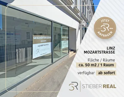 1-Zimmer-Gewerbeimmobilie mieten in Linz – 50 m², € 900