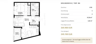 2-Zimmer-Wohnung kaufen in Wien – 37,59 m², € 269.900 – Bild 13 von 16