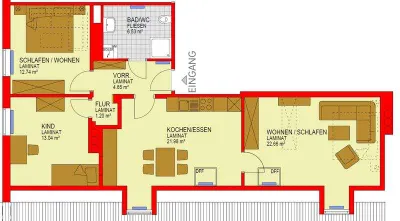 3-Zimmer-Wohnung mieten in Bruck-Mürzzuschlag – 82,8 m², € 602 – Bild 2 von 2