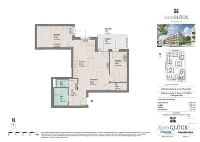 3-Zimmer-Wohnung mieten in Tulln – 72,38 m², € 1.090 – Bild 13 von 13