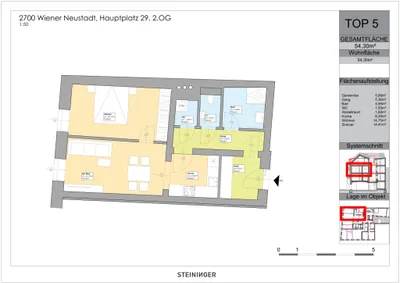 3-Zimmer-Wohnung mieten in Wiener Neustadt – 54,3 m², € 850 – Bild 9 von 9