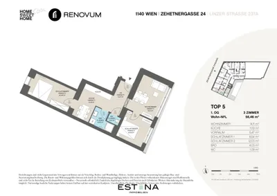 3-Zimmer-Wohnung kaufen in Wien – 56,4 m², € 298.000 – Bild 14 von 14