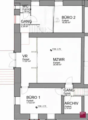 2-Zimmer-Gewerbeimmobilie mieten in Wien – 54 m², € 742 – Bild 11 von 11