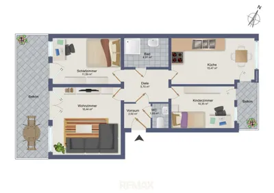 3-Zimmer-Wohnung kaufen in Graz – 68,51 m², € 245.000 – Bild 14 von 14