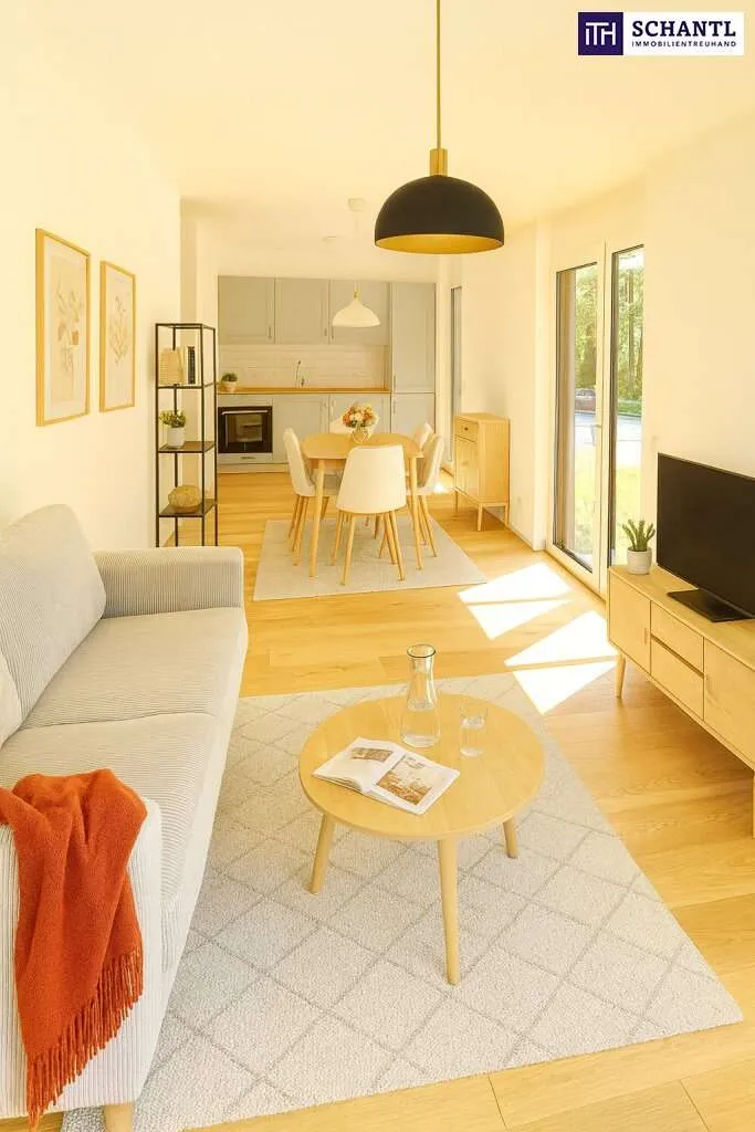 FIRE SALE! Barfuß ins Gras. Direkt vom Wohnzimmer aus. Den Sommer bereits im eigenen Garten verbringen! TOP Neubauwohnung mit viel Freiraum! 3 Zimmer + Grün wohin das Auge reicht + Luftwärmepumpe! - Ansicht 2