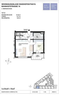 2-Zimmer-Wohnung mieten in Waidhofen an der Thaya – 57,48 m², € 762 – Bild 2 von 2