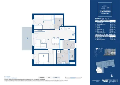 3-Zimmer-Wohnung kaufen in Mödling – 65,63 m², € 314.600 – Bild 10 von 10