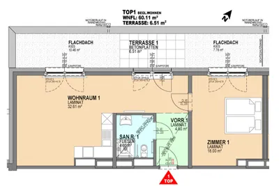 2-Zimmer-Wohnung mieten in Wiener Neustadt – 59,92 m², € 1.160 – Bild 3 von 9
