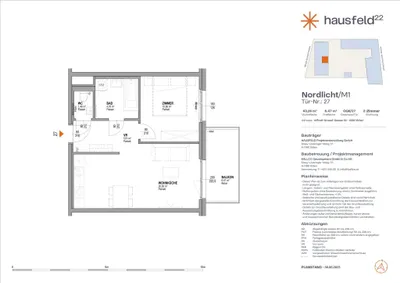 Unbefristete Neubau-Mietwohnung im Oberen Hausfeld Top 1.27 | Termin online buchen: www.hausfeld22.at/nordlicht – Bild 2