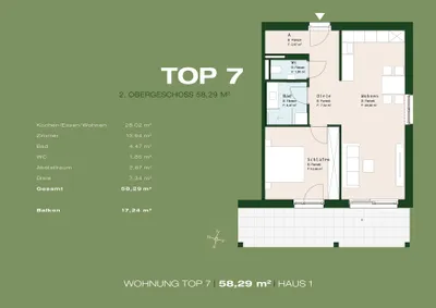 2-Zimmer-Wohnung kaufen in Graz – 58,29 m², € 396.372 – Bild 2 von 7