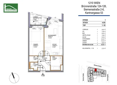 2-Zimmer-Wohnung mieten in Wien – 47,75 m², € 899 – Bild 21 von 21