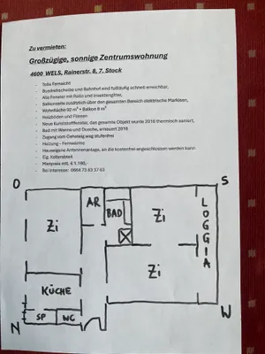 3-Zimmer-Wohnung mieten in Wels – 100 m², € 1.180