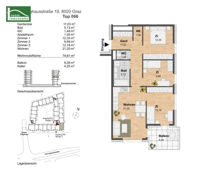 4-Zimmer-Wohnung mieten in Graz – 74,61 m², € 1.269 – Bild 28 von 28
