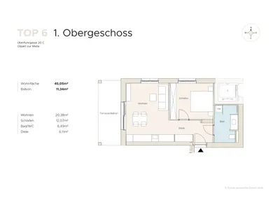 2-Zimmer-Wohnung kaufen in Graz – 45,04 m², € 298.165 – Bild 2 von 14