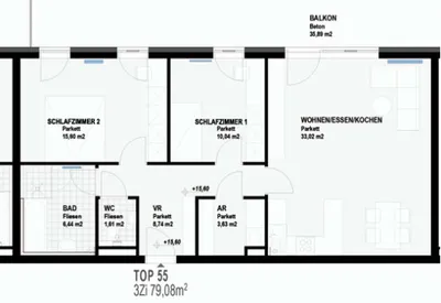 3-Zimmer-Wohnung kaufen in Salzburg Stadt – 79,5 m², € 435.000 – Bild 13 von 13