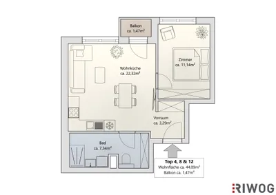 2-Zimmer-Wohnung kaufen in Wien – 44,09 m², € 278.000 – Bild 19 von 20