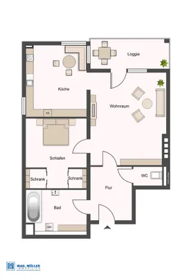 2-Zimmer-Wohnung mieten in Salzburg Stadt – 58,55 m², € 1.150 – Bild 14 von 15